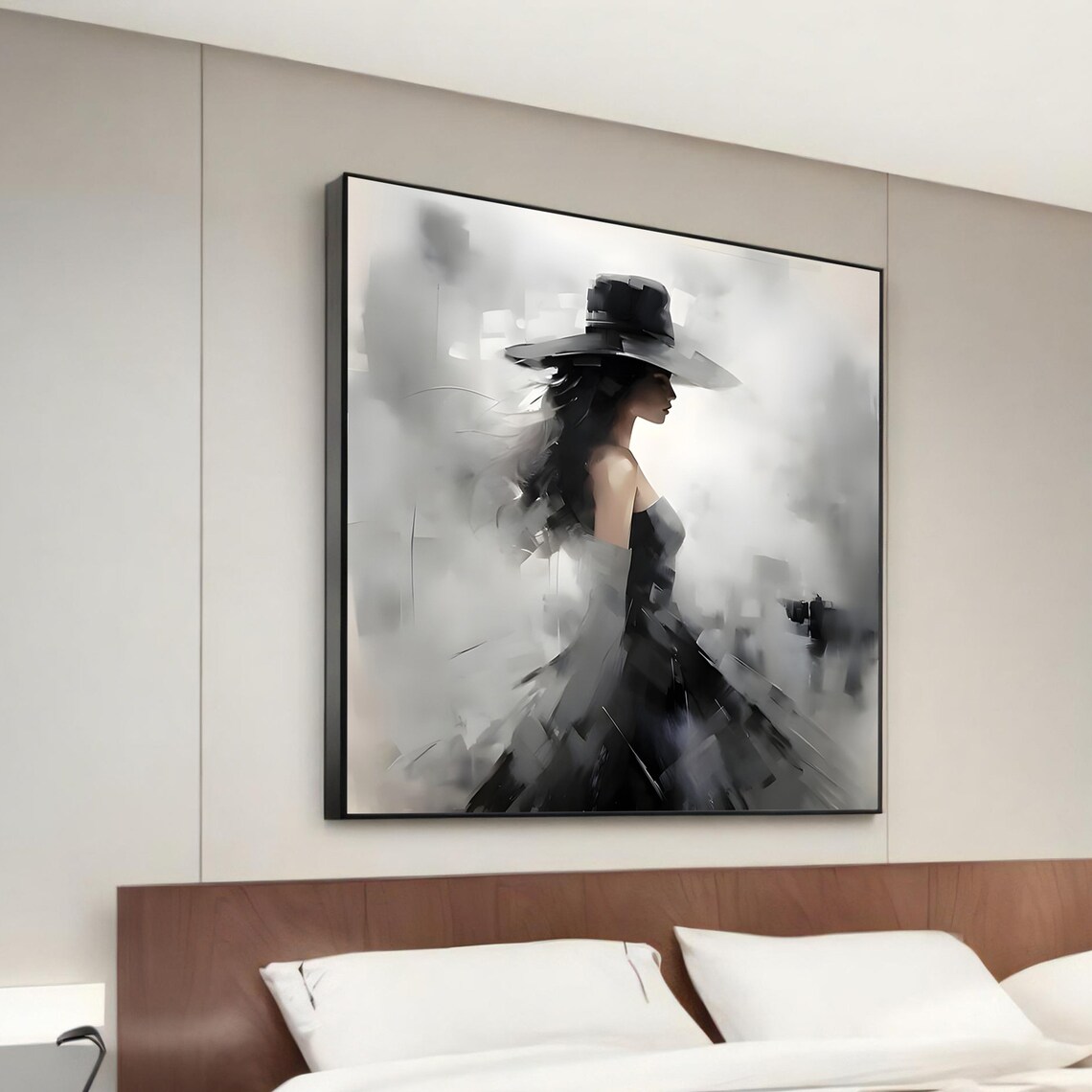 Graceful Shadows, Elegant Woman Wall Art Print