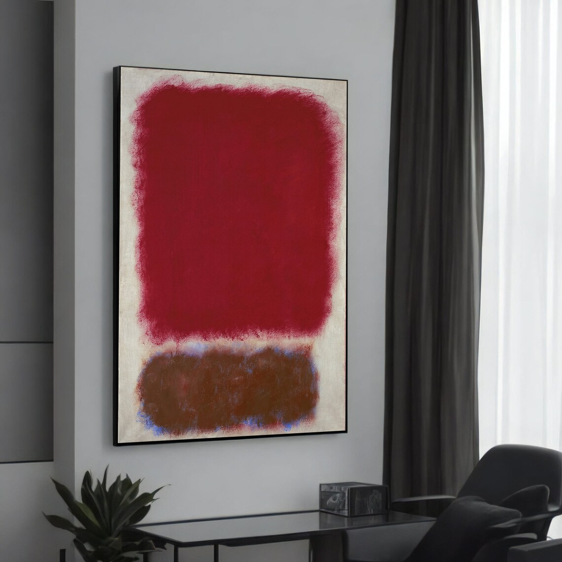 Crimson Red And Rust Abstract Color Field Warm Minimalist Modern Art Poster