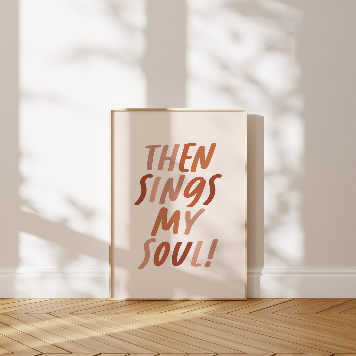 Then Sings My Soul Boho Hand Lettered Christian Hymn Quote Poster - Image 2