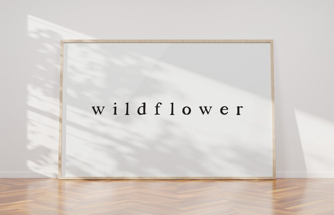 Wildflower Minimalist Black Serif Botanical Nursery Wall Art - Image 2