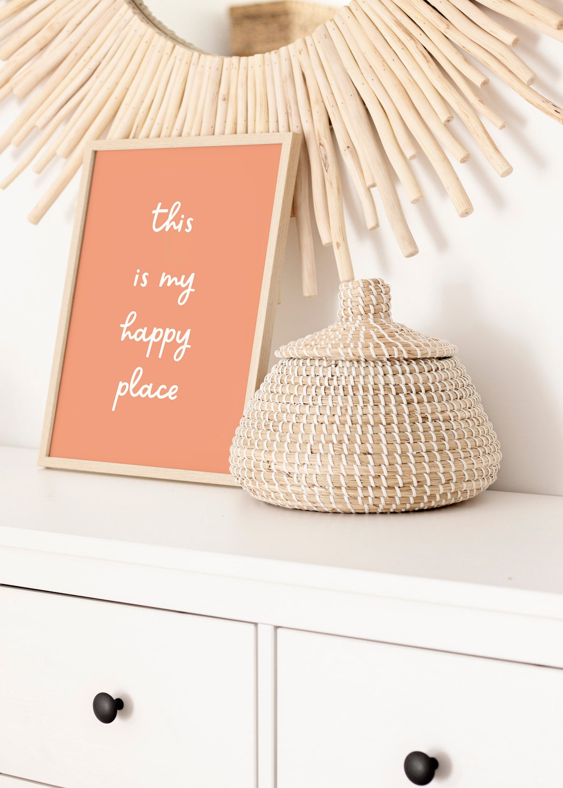 This Is My Happy Place Terracotta Script Nursery Quote Poster - Image 2