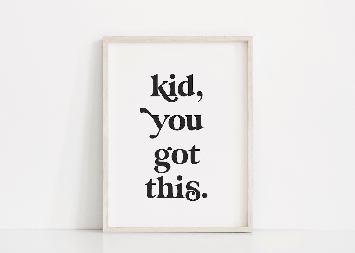 Neutral Kids Wall Art, Black and White Nursery Print