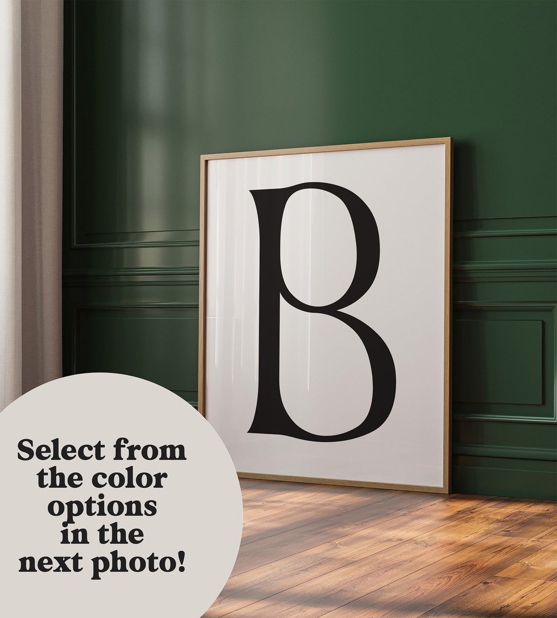 Personalized Custom Initial Letter Typography Monogram Wall Art - Image 2
