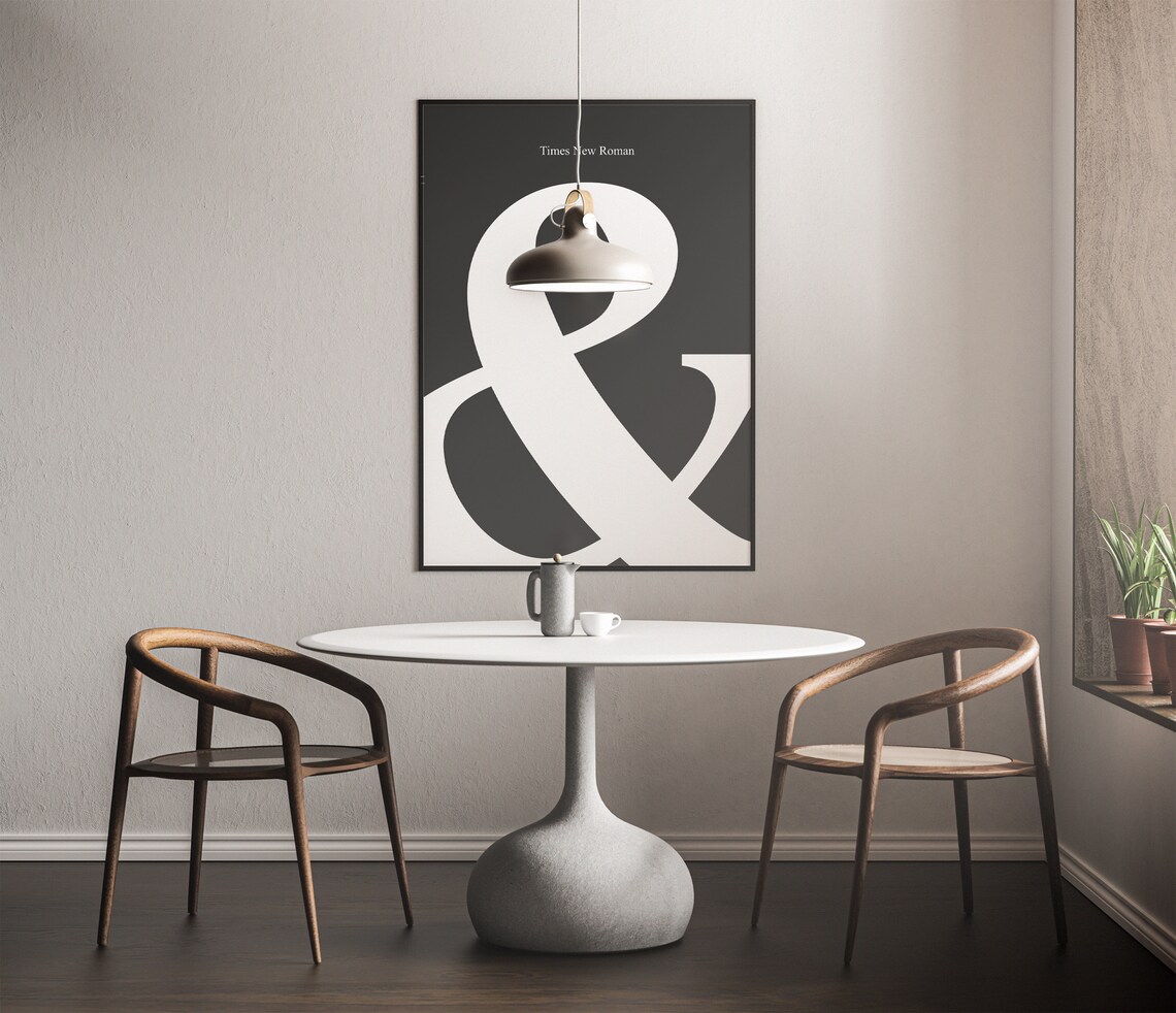 Ampersand Poster Times New Roman Poster Minimalist Ampersand Sign Typography Poster Times New Roman Modern Geometric Poster Art - Image 5