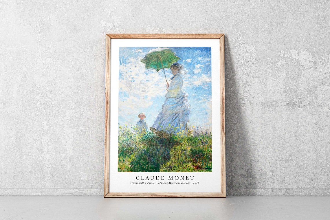 Claude Monet Woman with a Parasol 1875 Impressionist Art Poster - Image 7