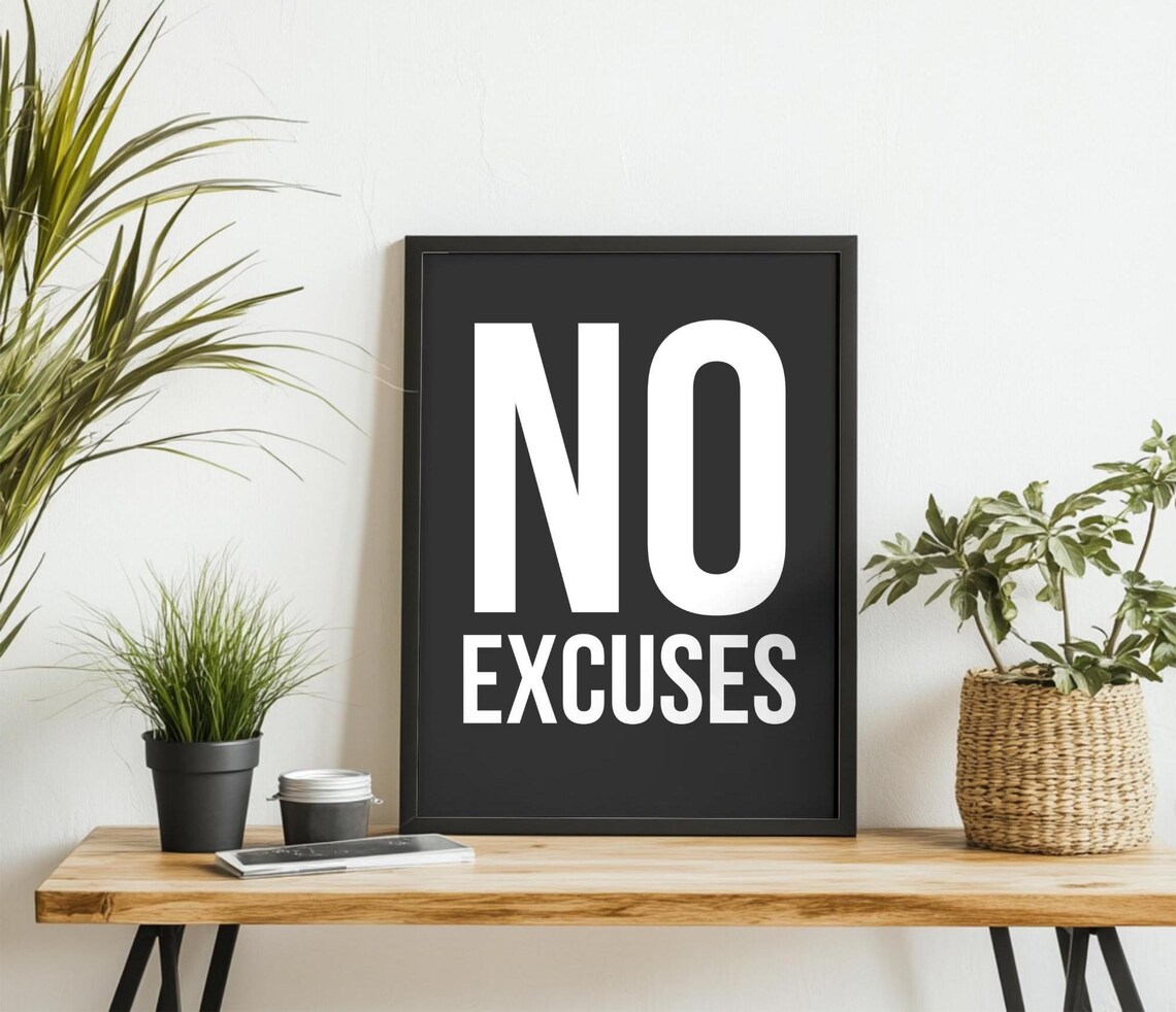 No Excuses Motivational Poster, Gym Office Decor - Image 4