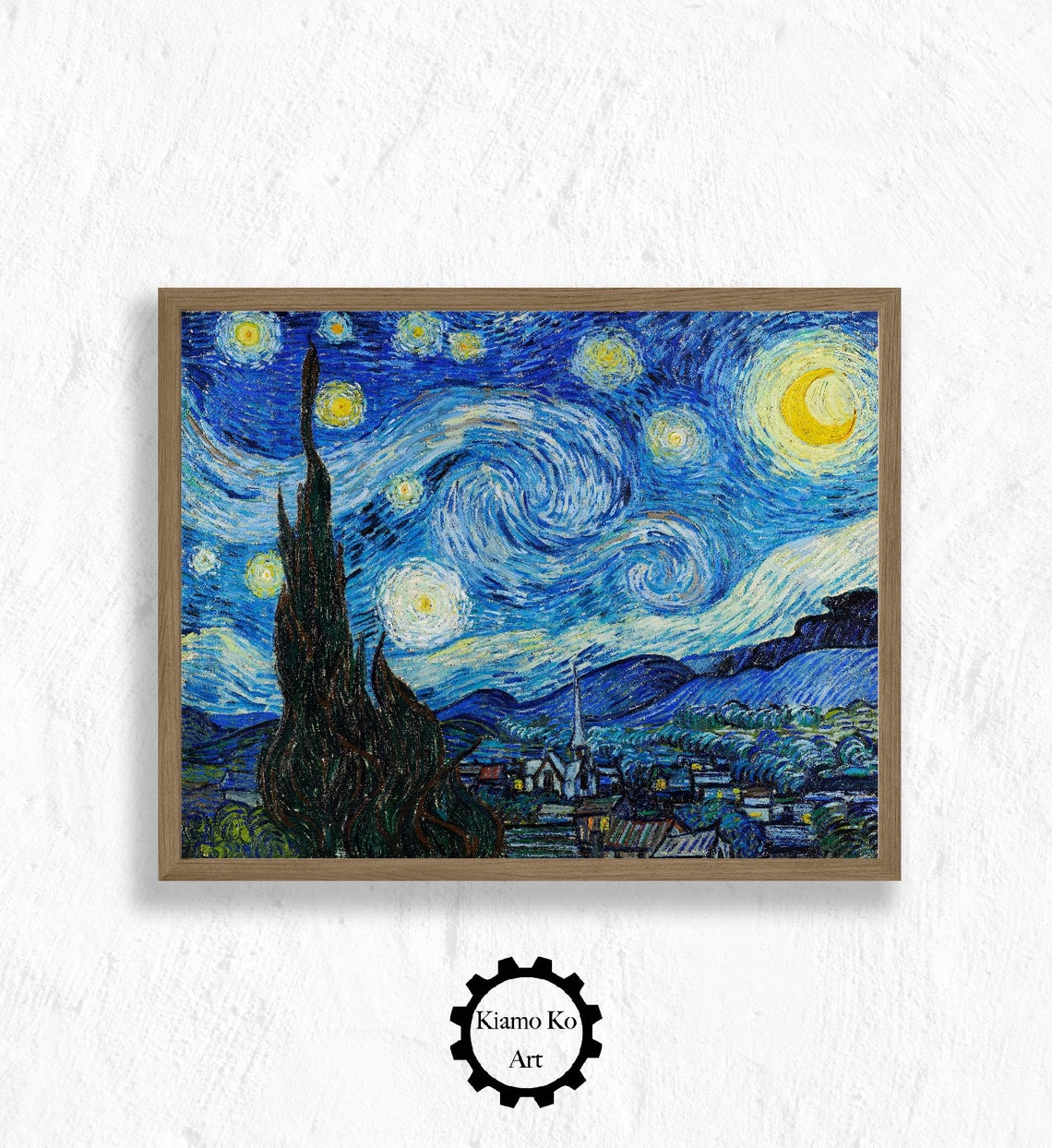 Starry Night Vincent van Gogh 1889 Famous Swirling Sky Classic Poster