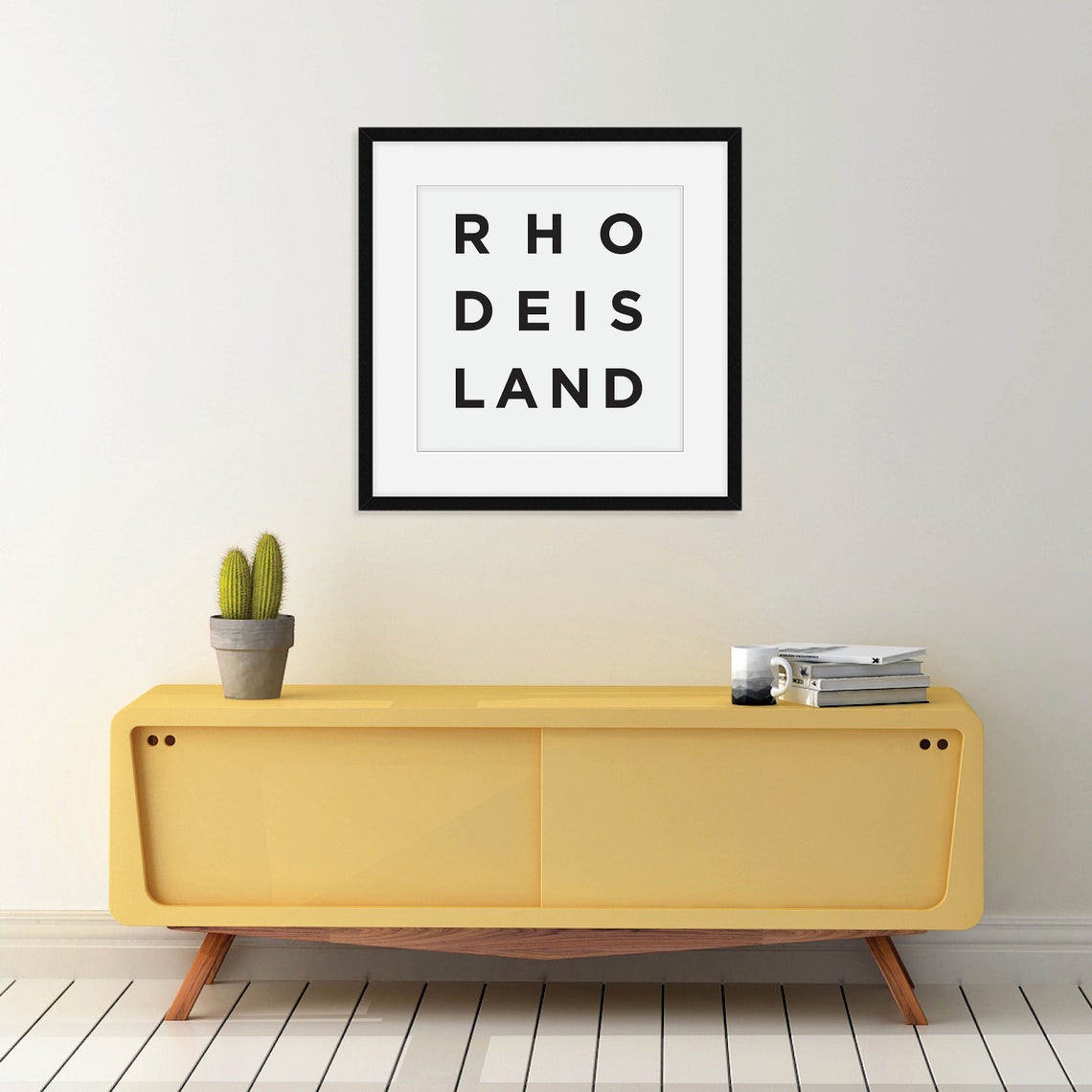 Rhode Island Minimalist Black White State Digital Print Download - Image 3