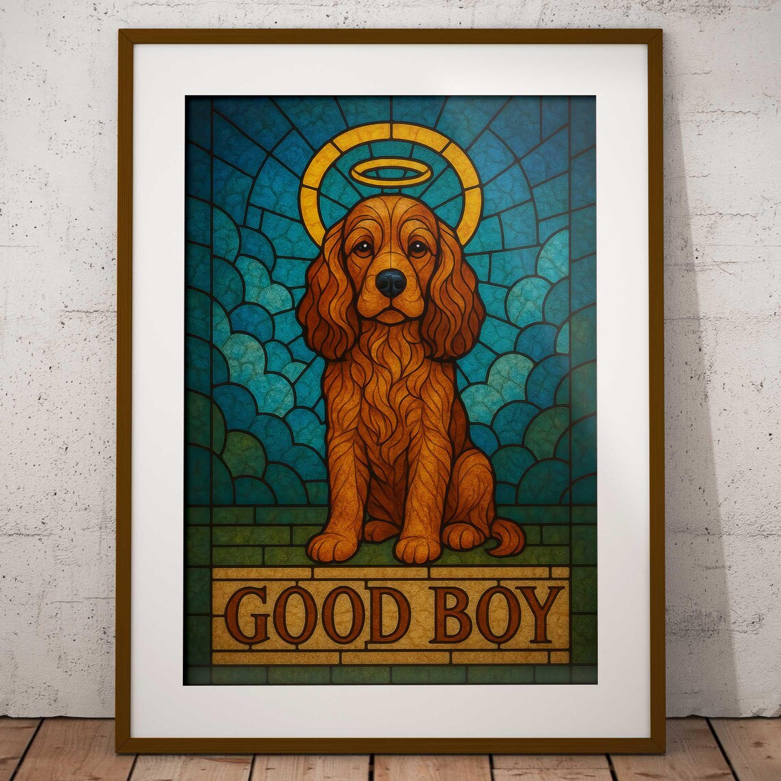 Cocker Spaniel Stained Glass Style Dog Art Print