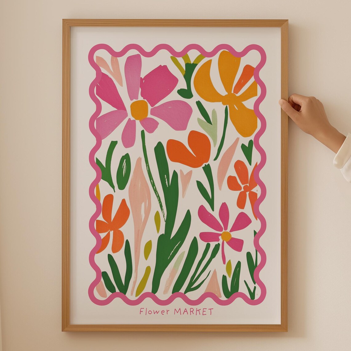 Flower Market Colorful Wildflower Botanical Illustration Poster