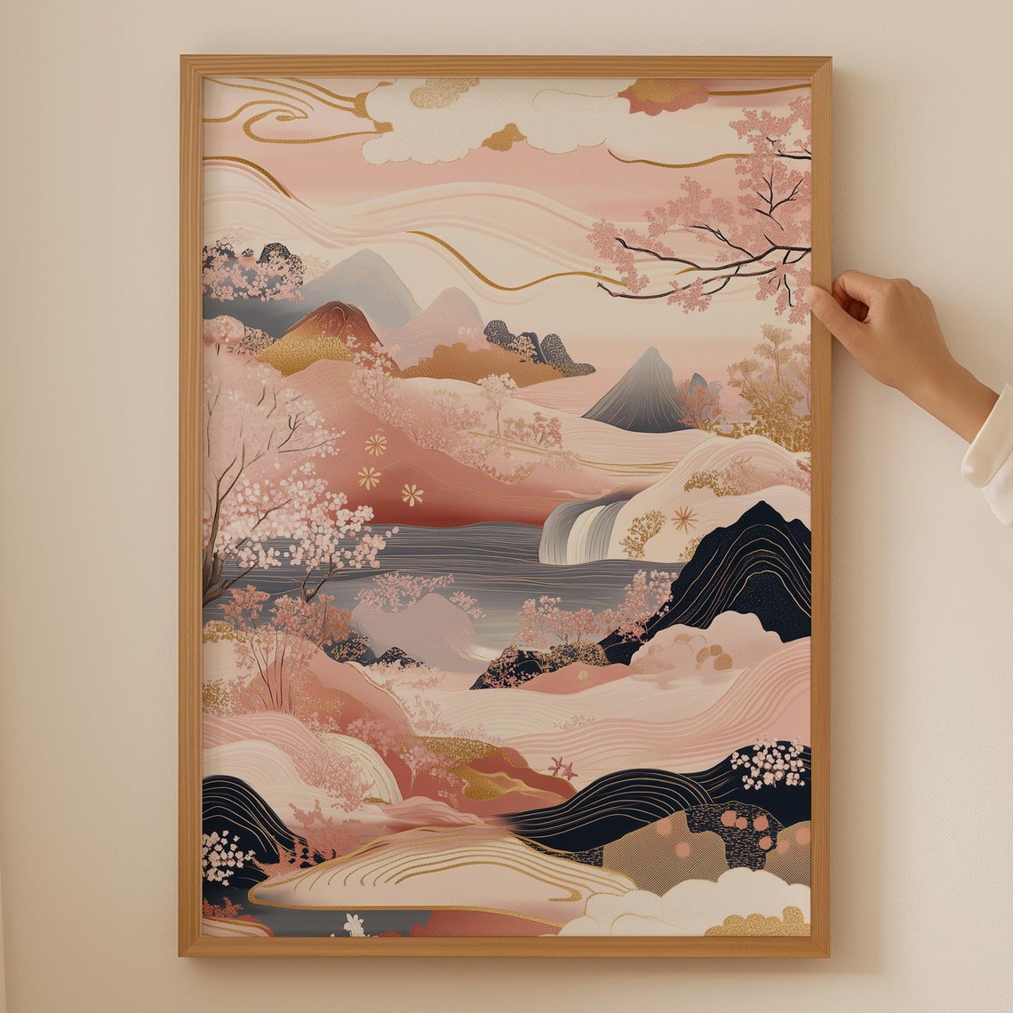 Japandi Poster For Above Couch Japanese Art Funky Wall Room Decor Wabi Sabi Print Coquette