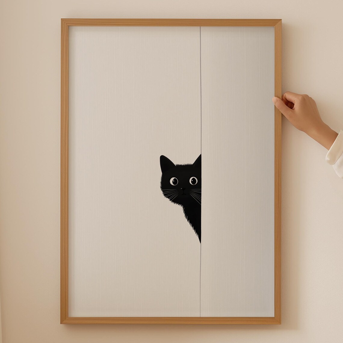 Cute Cat Poster, Trendy Funny Decor Art Print
