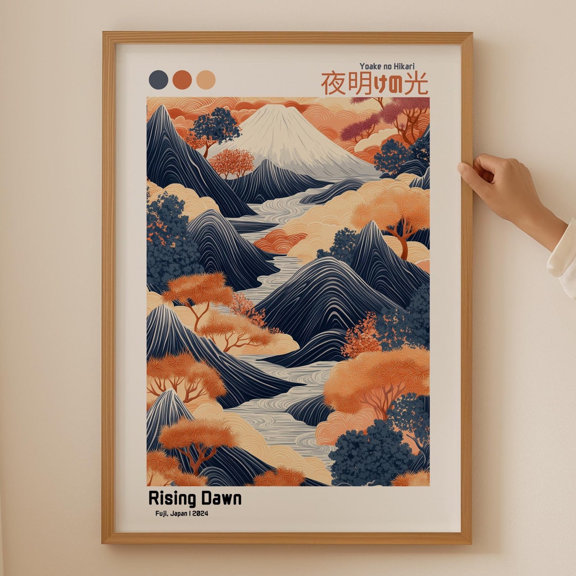 Japanese Nature Print Japandi Poster For Above Couch Wall Art Room Decor Abstract Wabi Sabi Coquette