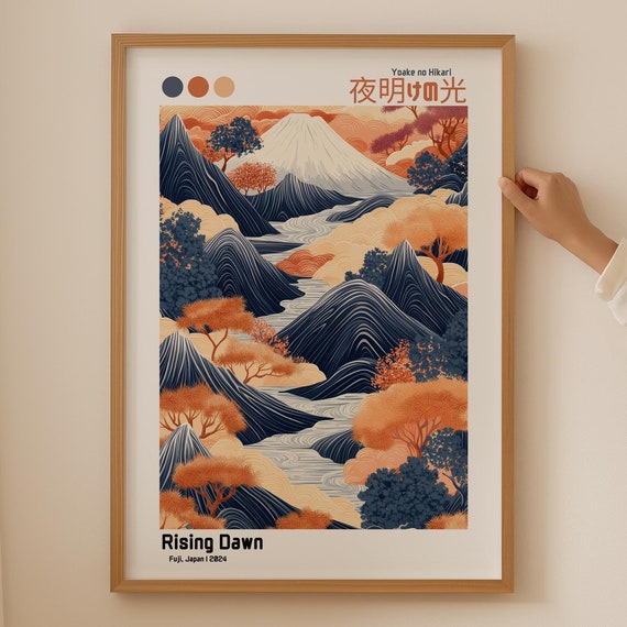 Japanese Nature Print Japandi Poster For Above Couch Wall Art Room Decor Abstract Wabi Sabi Coquette