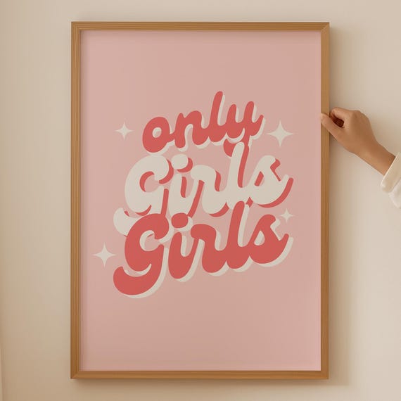 Girls Feminist Poster Dopamine Print For Funky Decor Pink Trendy Wall Art As Room Teens Funny Light