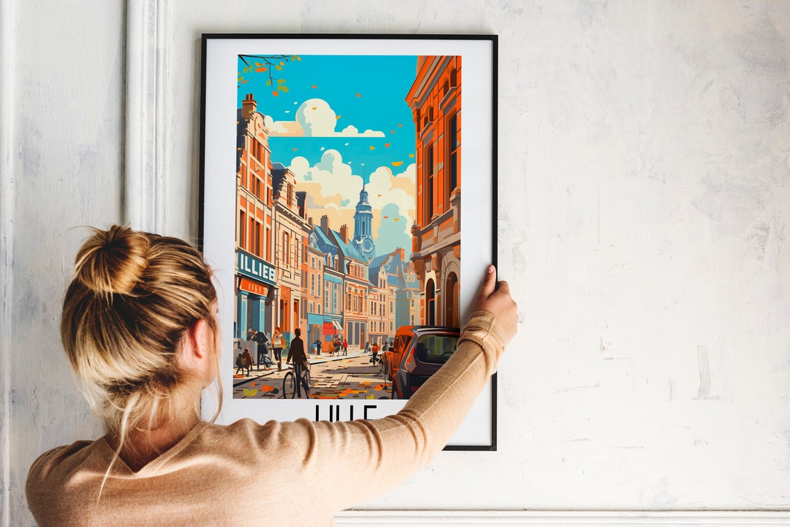 Lille Travel Wall Art France Painting Gifts Europe Home Decor Prints Posters Handmade Art French - Image 2