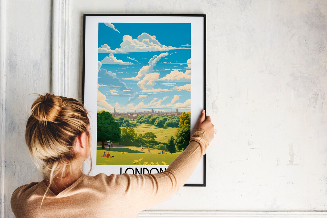 London Green Park Skyline Sunny Day England Travel Art Poster - Image 2