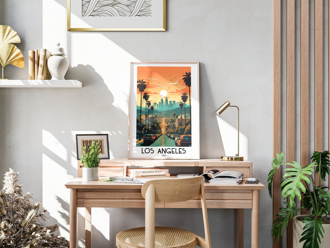 Los Angeles Handmade Gift Wall Art Print - Image 3