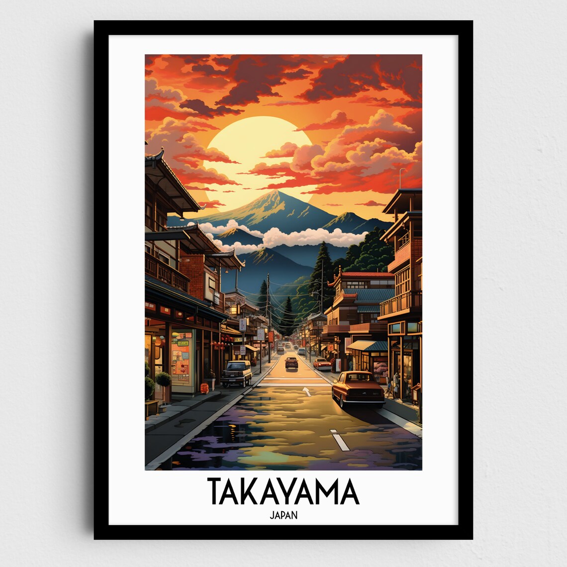 Takayama Travel Poster, Japan Home Decor Print