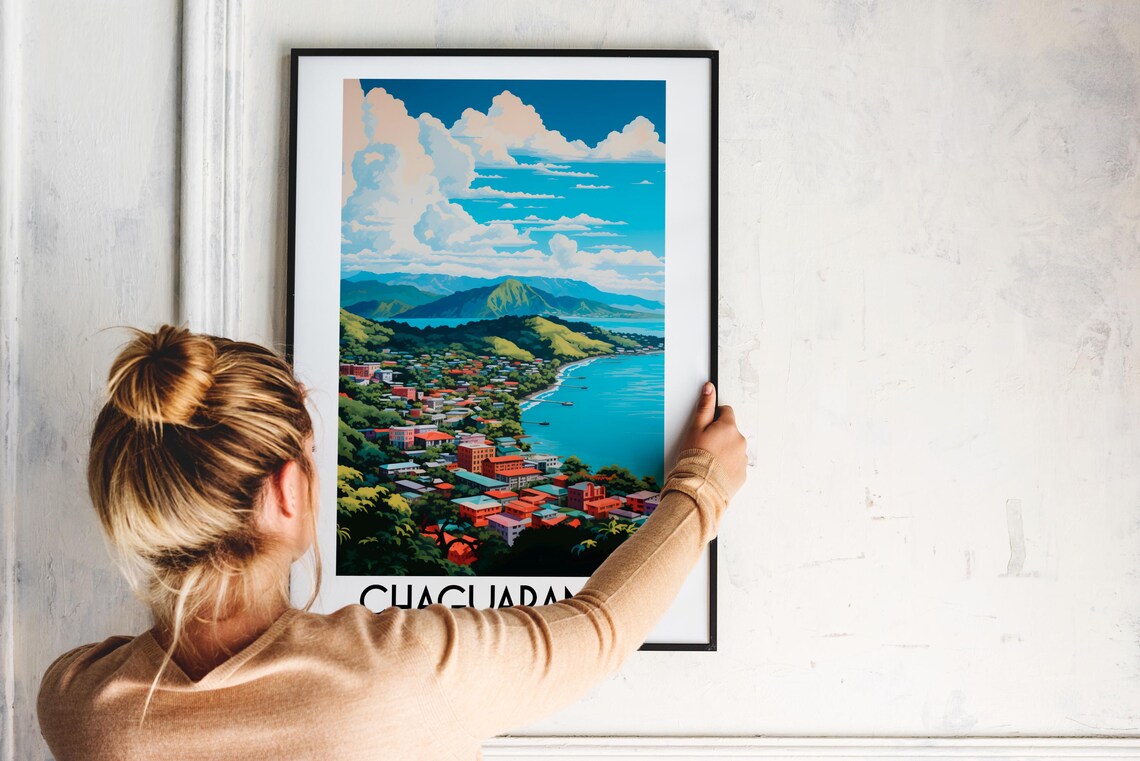 Chaguaramas Trinidad and Tobago Coastal Town Vintage Travel Poster - Image 2
