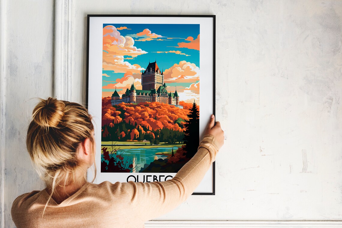 Quebec Travel Poster, Canada North America Home Decor - Image 2
