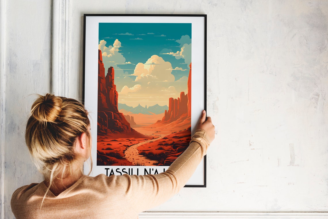 Tassili Najjer Algeria Sahara Desert Canyon Red Rocks Poster - Image 2