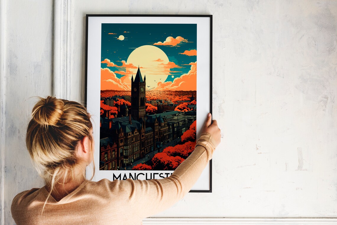 Manchester Travel Poster, England Home Decor Print - Image 2