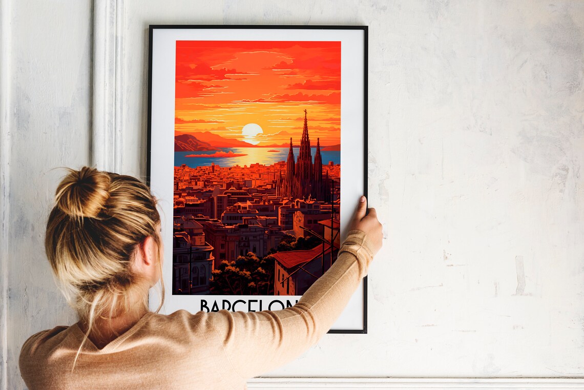 Barcelona Travel Poster, Spain and Catalonia - Image 2