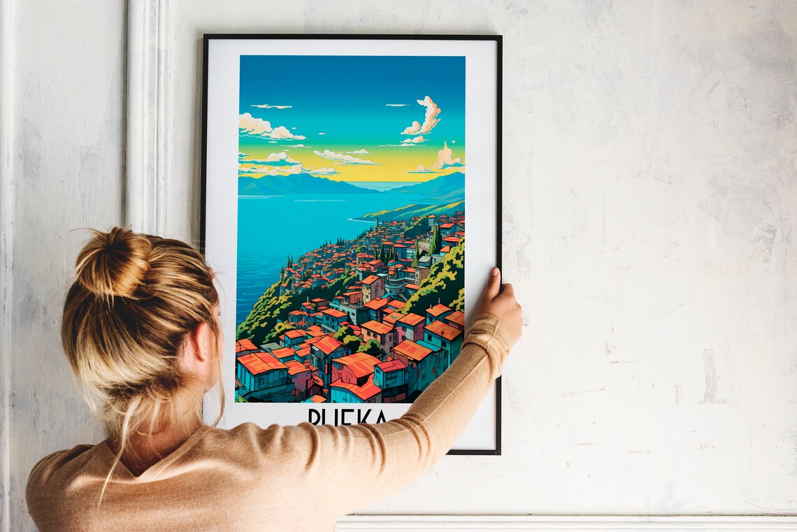 Rijeka Croatia Hillside City Bay Sunset Adriatic Coast Travel Poster - Image 2
