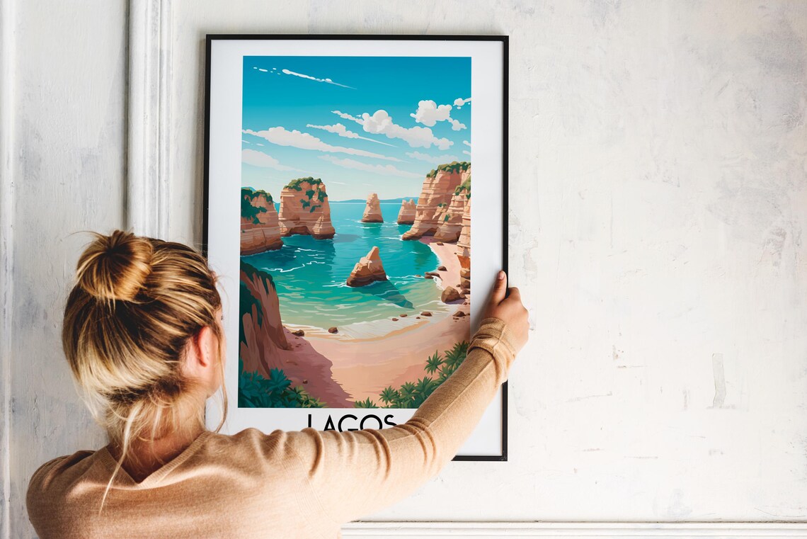 Lagos Travel Wall Art Portugal Painting Gifts Europe Home Decor Prints Posters Handmade Art Portuguese - Image 2