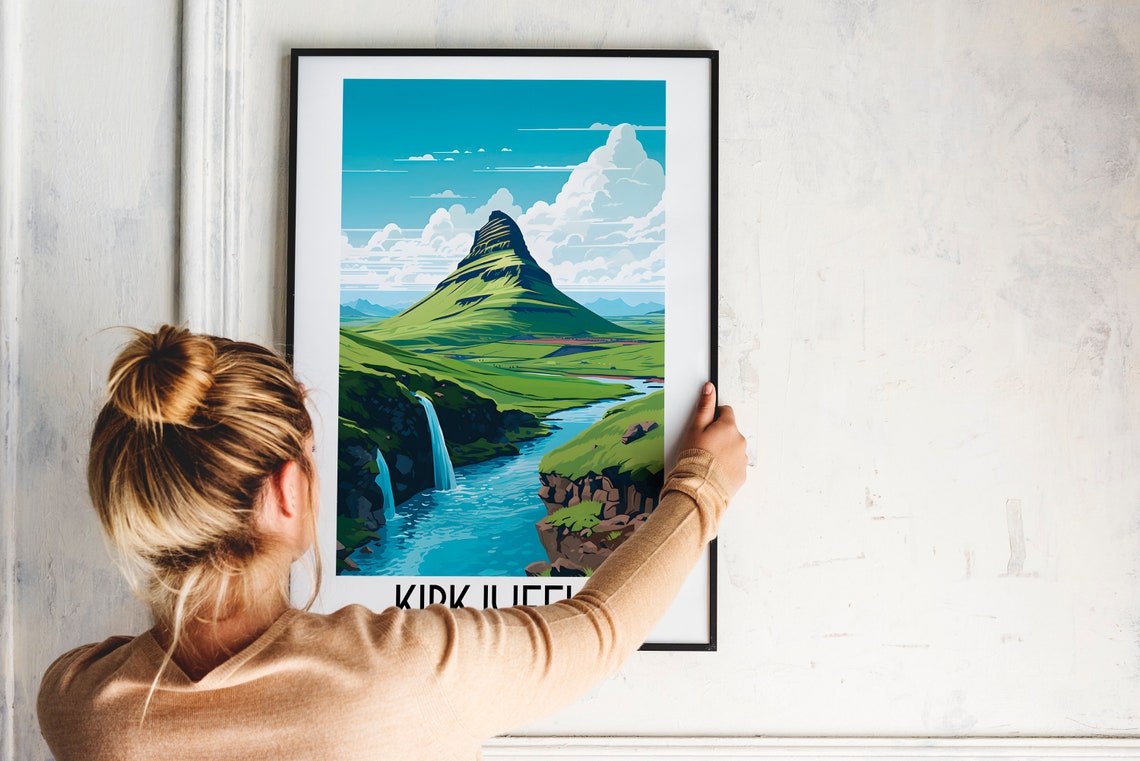 Kirkjufell Mountain Waterfall River Iceland Travel Art Poster - Image 2