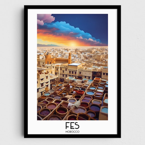 Fes Travel Wall Art Morocco Painting Gifts Africa Home Decor Prints Posters Handmade Art Moroccan
