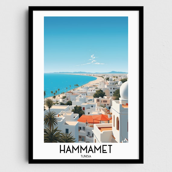 Hammamet Travel Wall Art Tunisia Painting Gifts Africa Home Decor Prints Posters Handmade Art