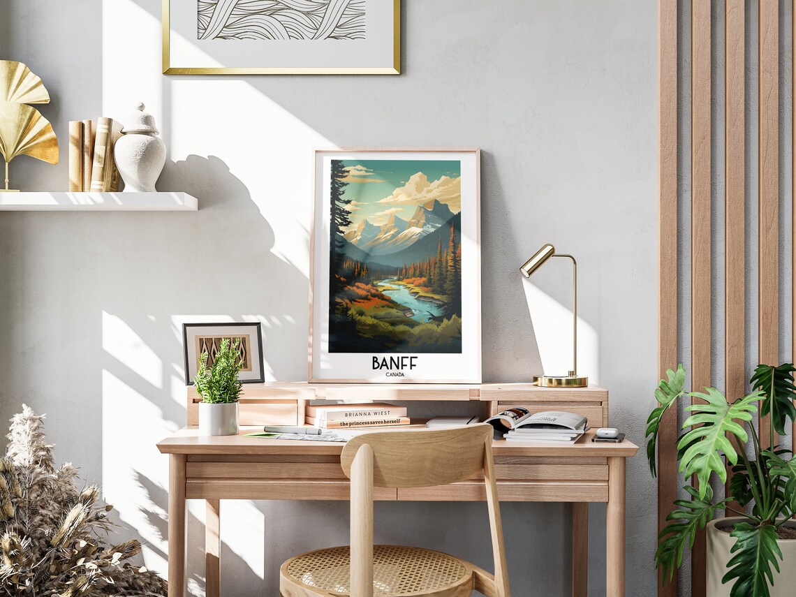 Banff Travel Poster, Alberta Landscape Art - Image 3