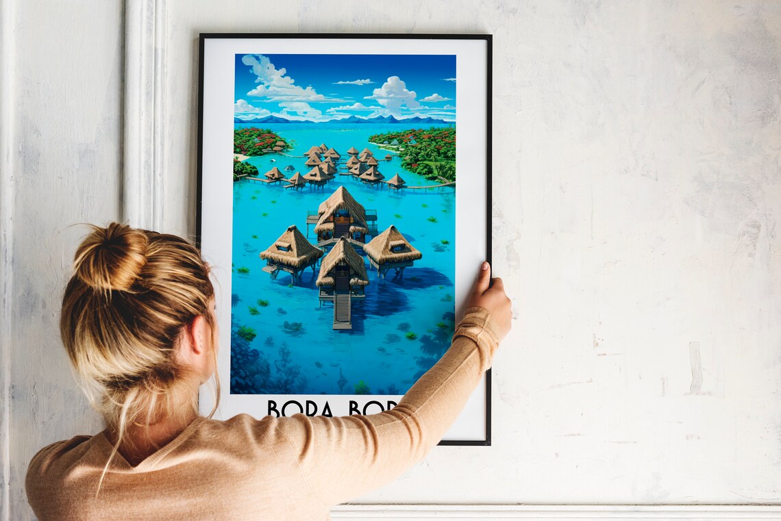 Bora Bora Travel Poster, French Polynesia Art - Image 2