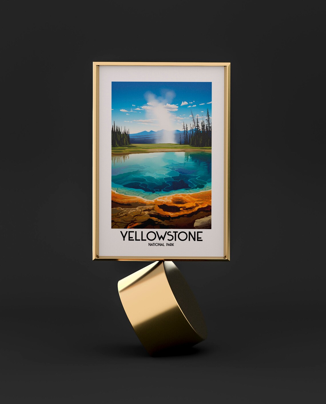 Yellowstone National Park Geyser Thermal Pool Vintage Travel Poster - Image 2