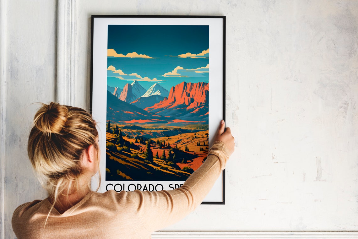 Colorado Springs USA Red Rock Mountains Desert Valley Poster - Image 2