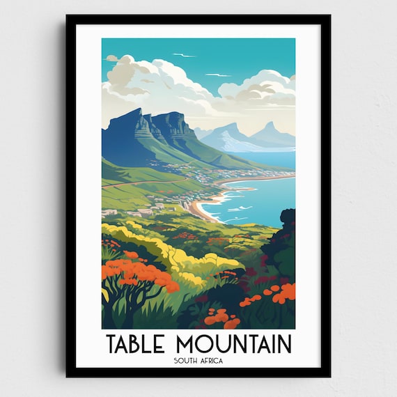 Table Mountain Travel Wall Art South Africa Painting Gifts African Home Decor Prints Posters Handmade Art