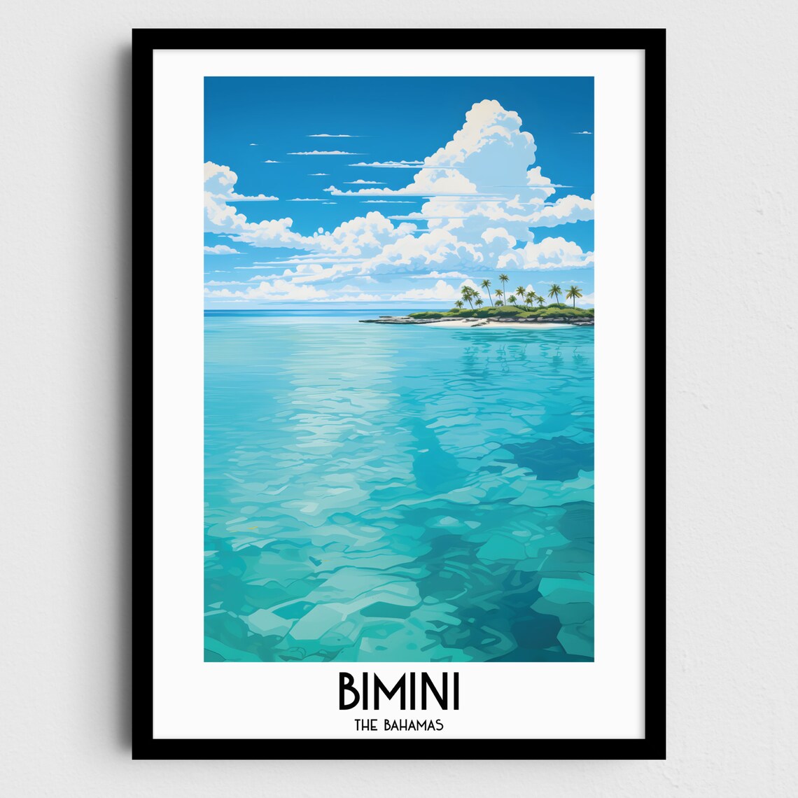 Bimini Travel Poster, The Bahamas Caribbean Art