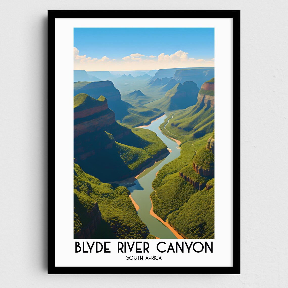 Blyde River Canyon South Africa Green Gorge River View Travel Poster