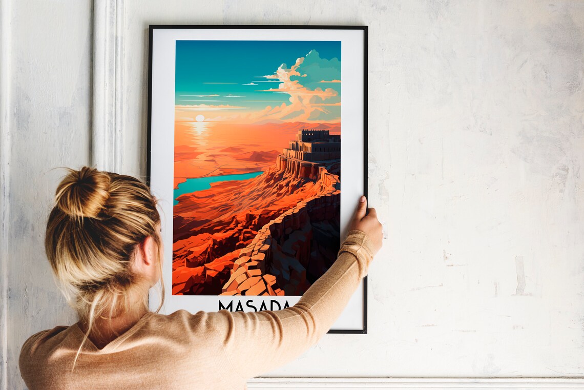 Masada Travel Poster, Judaean Desert Israel - Image 2