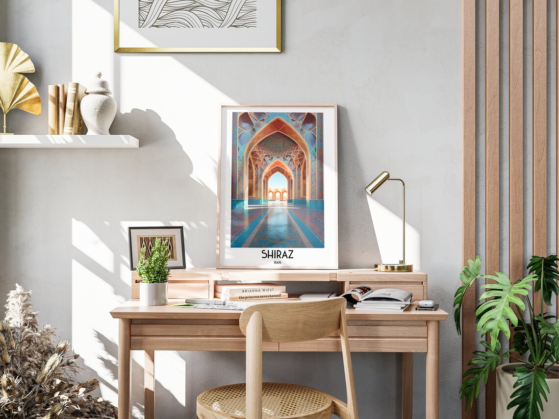 Shiraz Travel Poster, Iran Painting for Home Decor - Image 3