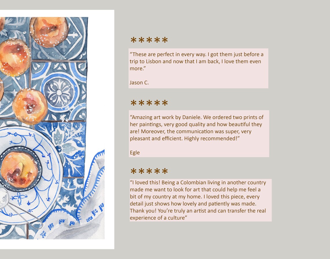 Pastel De Nata Portugal Kitchen Wall Art Print - Image 2