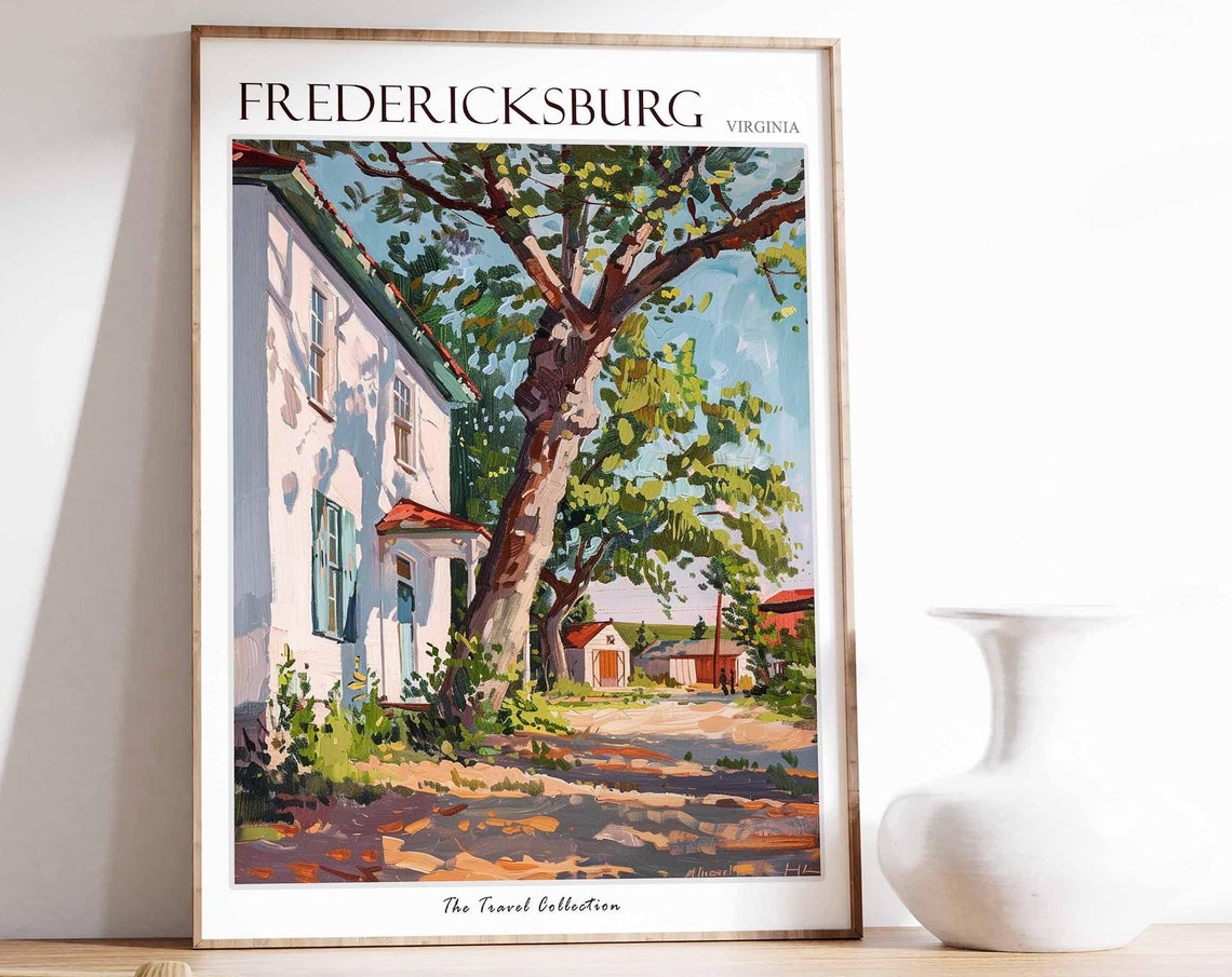 Fredericksburg Poster Virginia Travel Print Virginian Decor North America Travel Poster City Print Fredericksburg Travel Poster