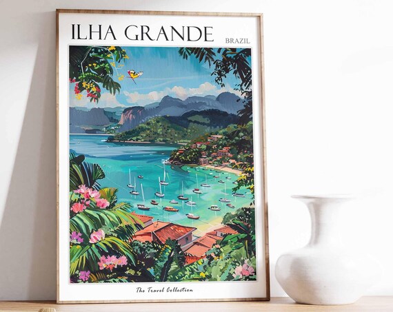 Ilha Grande Poster Brazil Travel Print Brazilian Decor South America Wall Art