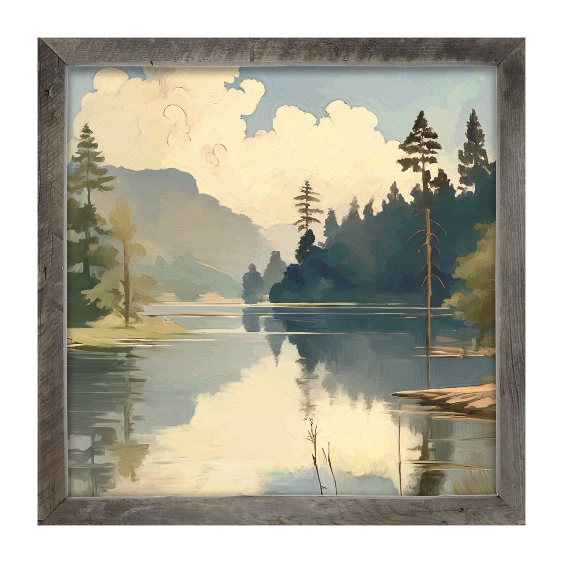 Mirror Lake Landscape Art Print, Nature View Decor - Image 3
