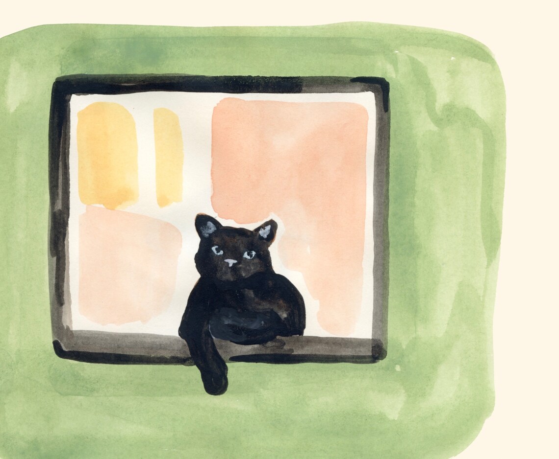 Black Cat Art Nouveau Vintage Retro Poster - Image 2