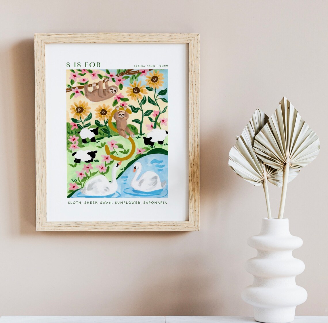 Monogram S Art Print, Nursery Alphabet Decor - Image 2