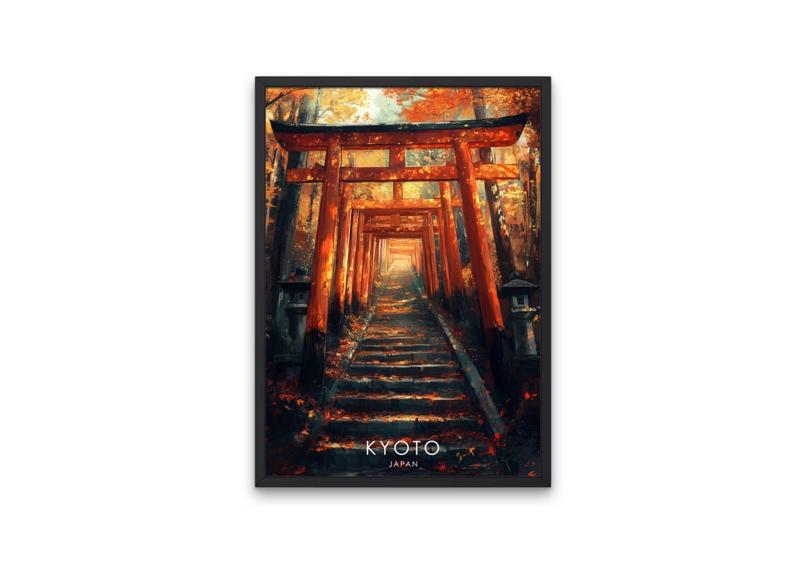 Kyoto Japan Travel Poster Scenic Japanese Landscape Art Traditional Culture Wall Decor Unique Gift Zen Nature Artwork Travel Print
