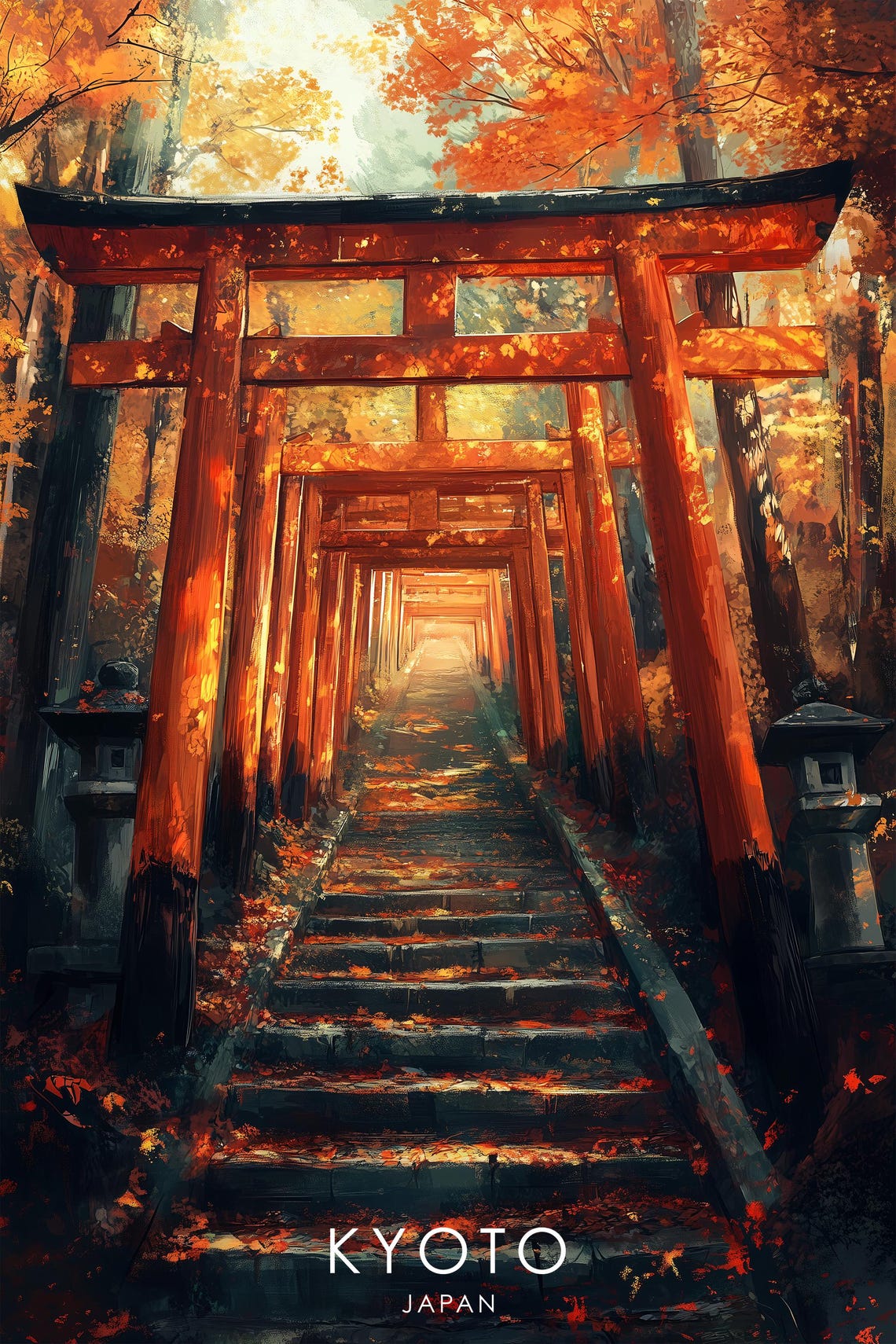 Kyoto Japan Travel Poster Scenic Japanese Landscape Art Traditional Culture Wall Decor Unique Gift Zen Nature Artwork Travel Print - Image 3